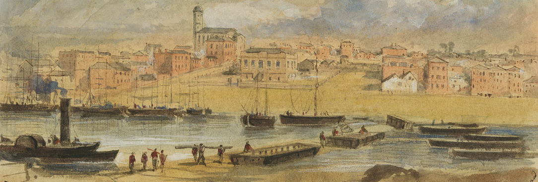 Robert Russell 1854 painting of Melbourne in 1854